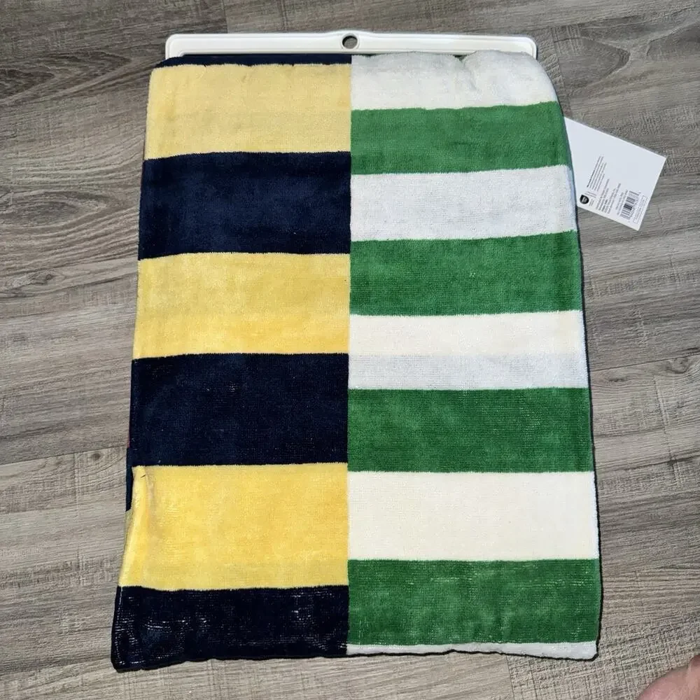Room Essentials Target Reversible Extra Long Beach Towel Striped 30x72 Cotton
